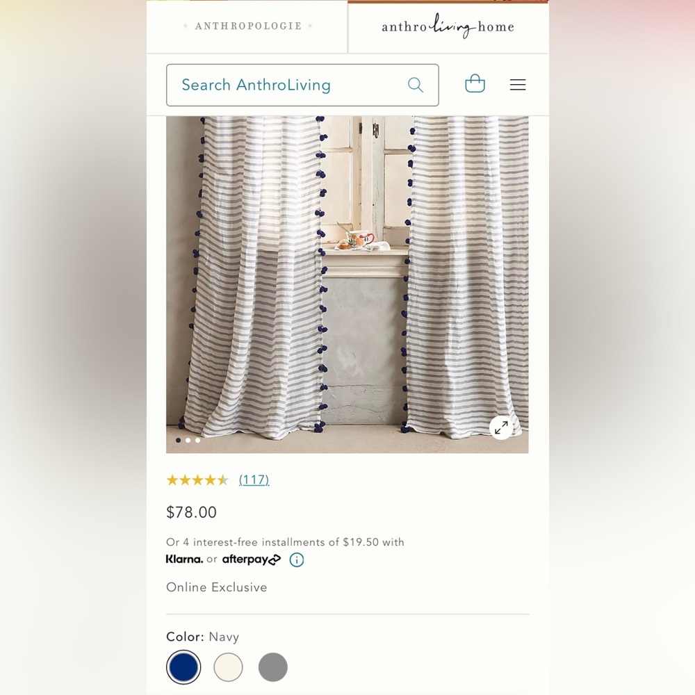 Anthropologie Pom Tassel Curtain Panels